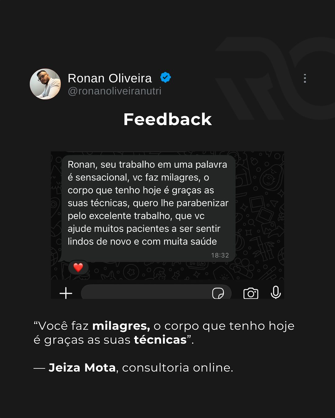 Depoimento Jeiza Mota - Você faz milagres com suas técnicas