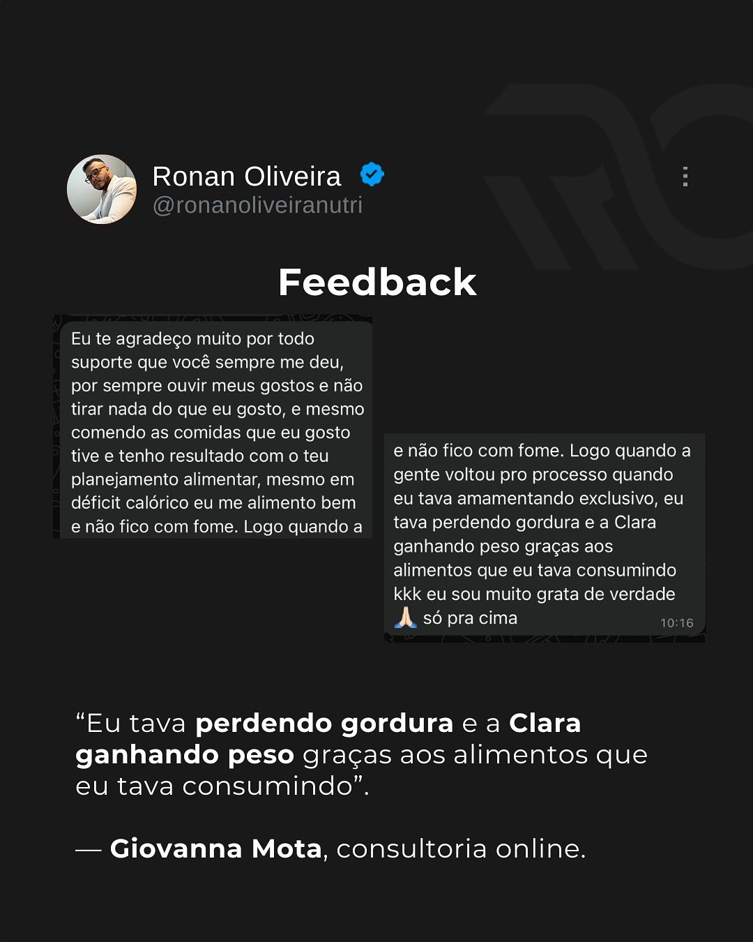 Depoimento Giovanna Mota - Perdendo gordura enquanto filha ganha peso saudável