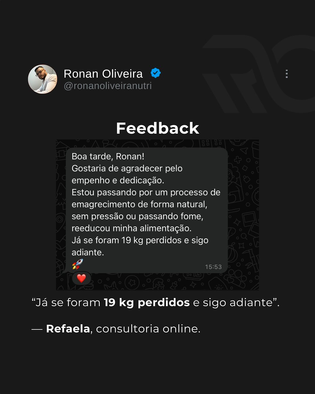 Depoimento Rafaela - 19kg perdidos e seguindo adiante